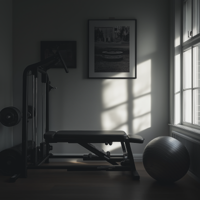 Home Gym in Monochromatic Shades